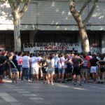 Rayo Vallecano fans protesting against their owner Martín Presa